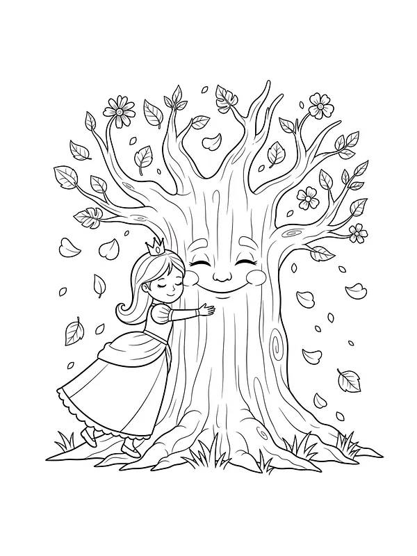 Prinsesse omfavner smilende tre, underkategori
