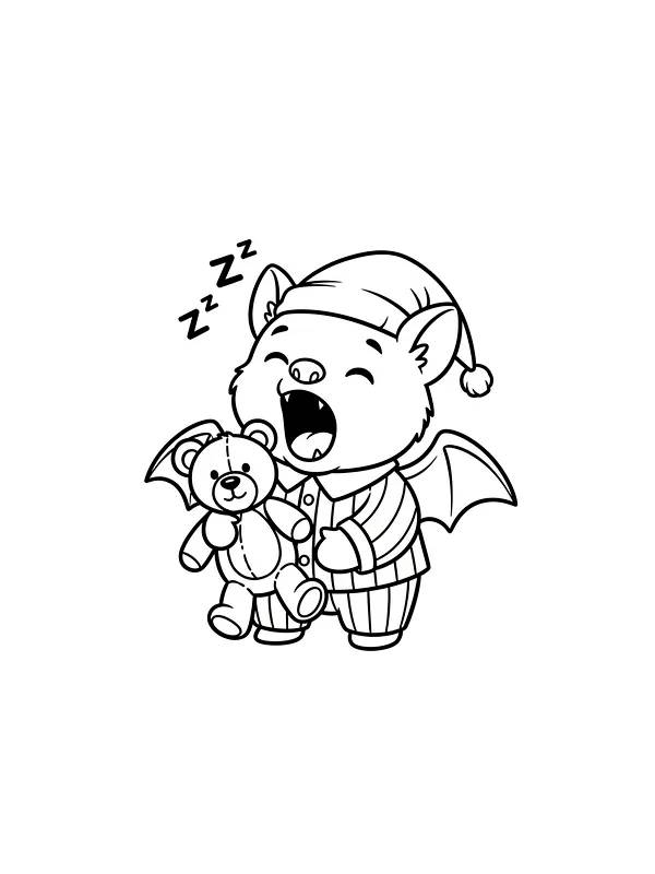 Sovende vampyr med bamse