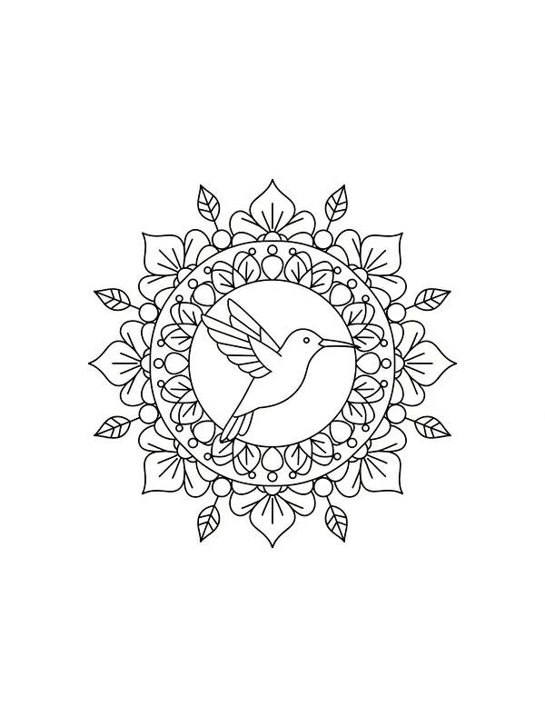 Kolibri med mandalamønster