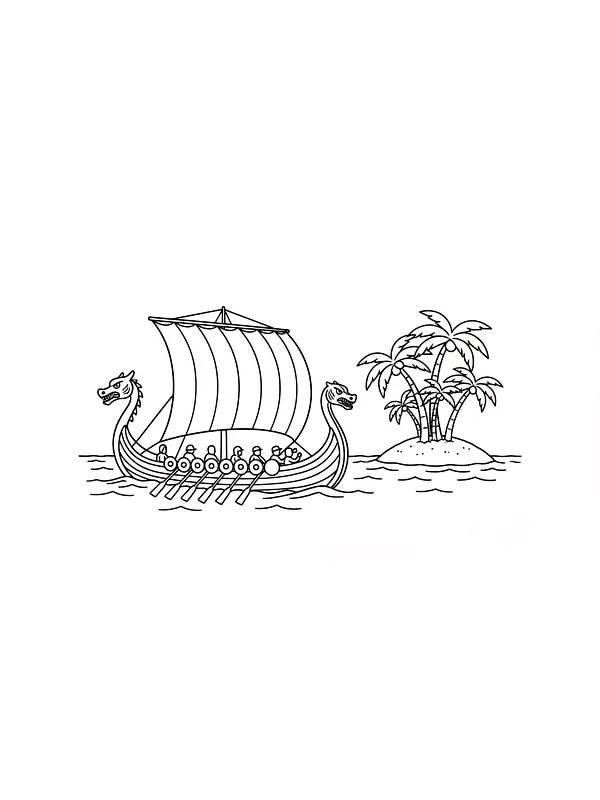 Wikingerschiff nahe einer Insel, Unterkategorie
