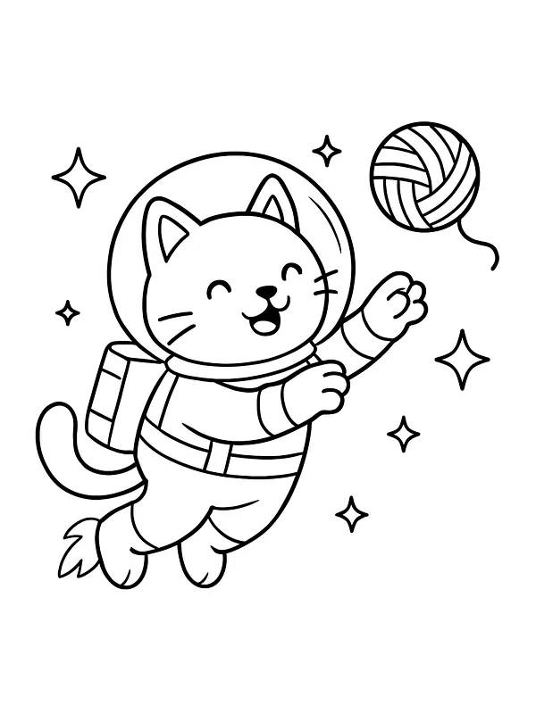 Kat i astronautdragt