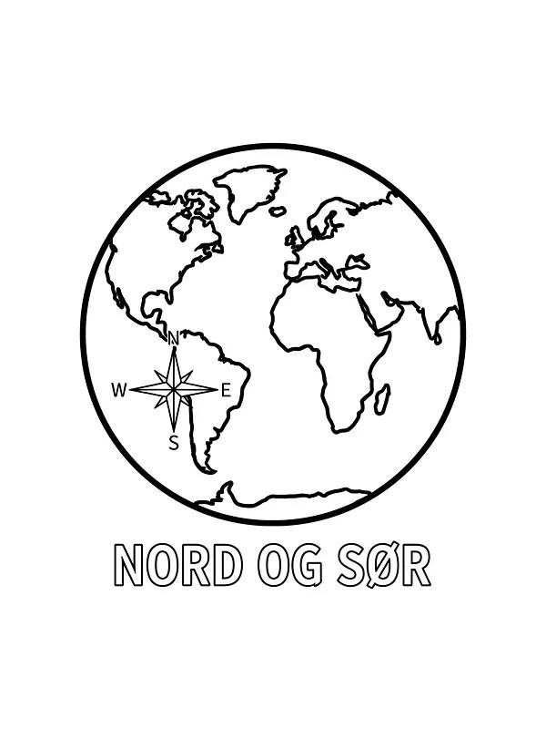 Jordkloden med kompasrose