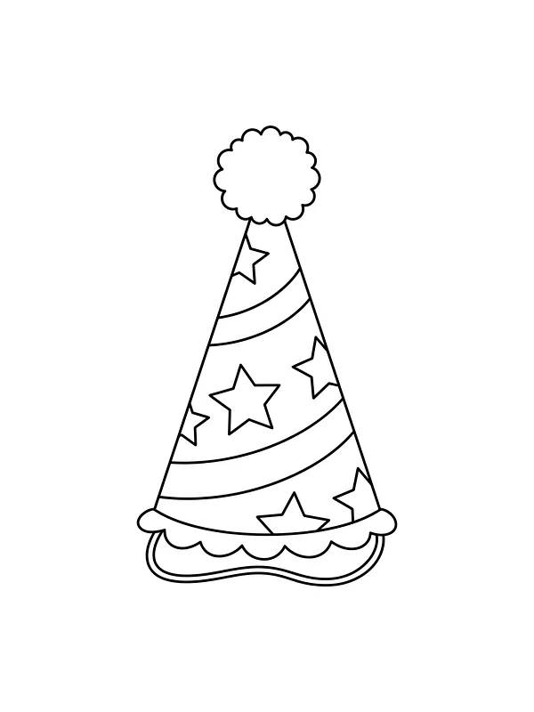 Chapeau d'anniversaire avec étoiles et pompon
