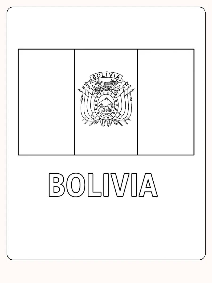 Boliviens Flagge in Rot, Gelb und Grün, bereit zum Ausmalen