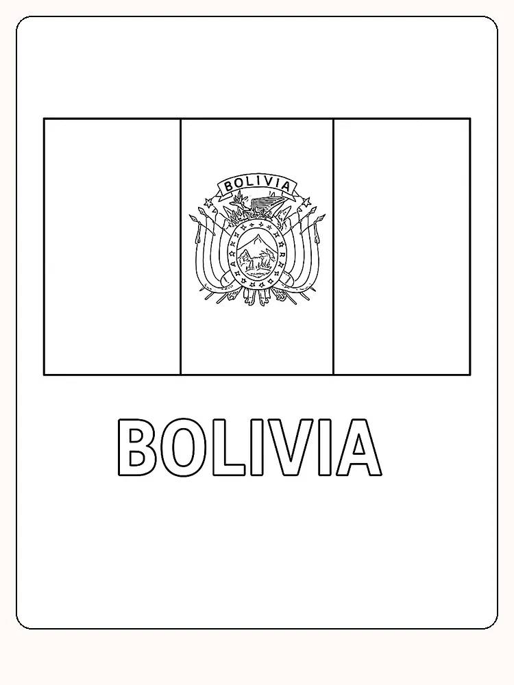 Boliviens Flagge in Rot, Gelb und Grün, bereit zum Ausmalen
