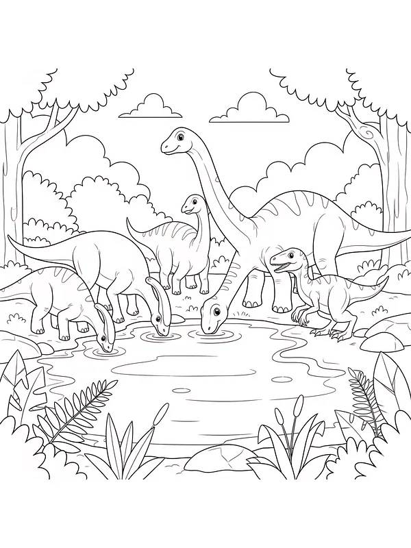 Dinosaurer ved vannhull, underkategori