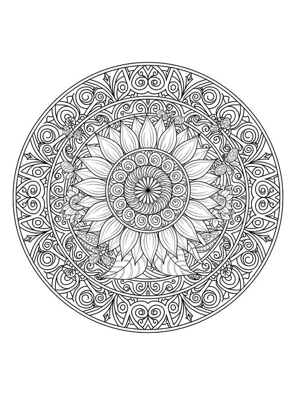 Mandala mit Sonnenblume und Schmetterlingen, Unterkategorie
