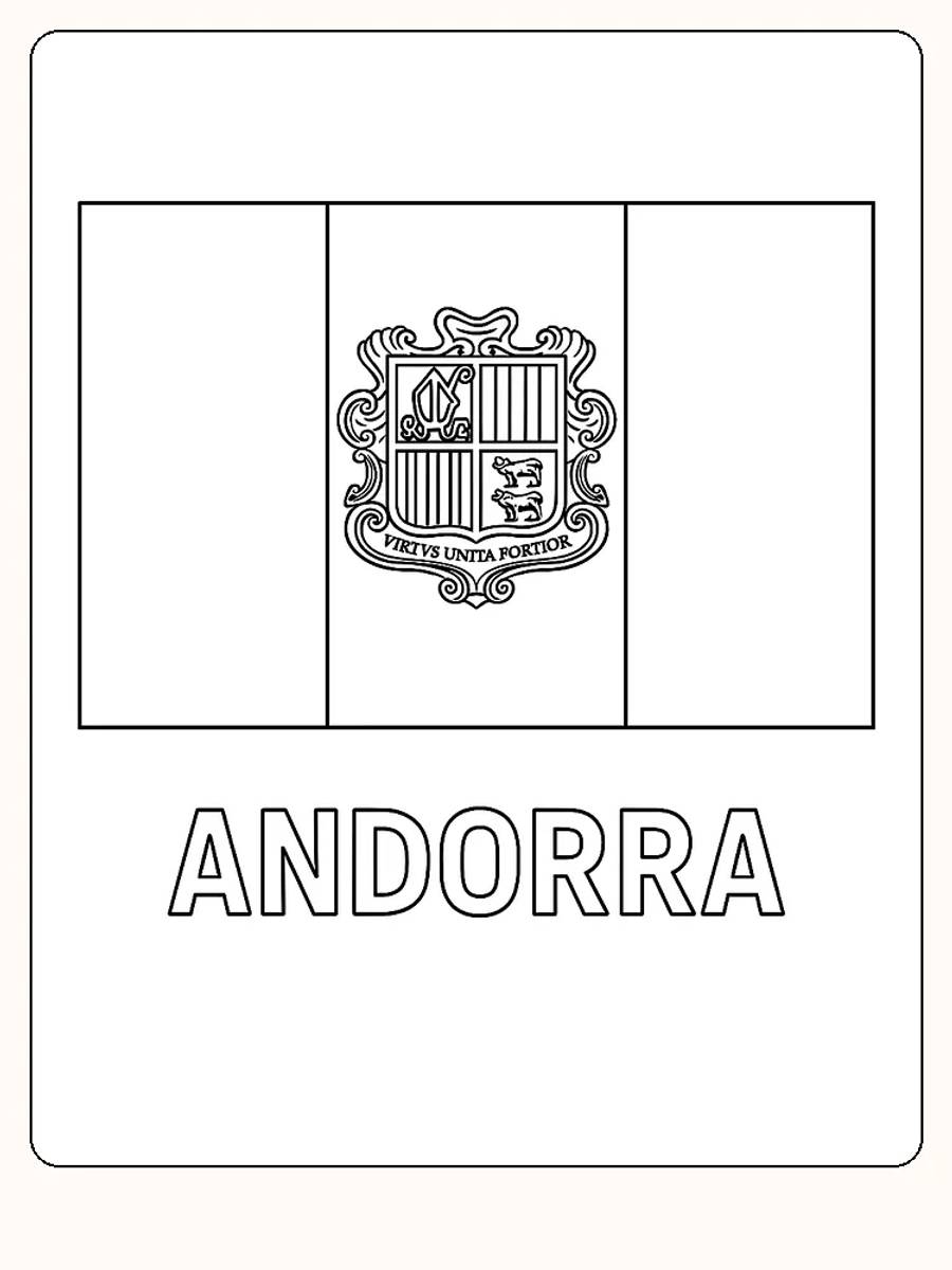 Andorranische Flagge mit vertikalen Streifen in Blau, Gelb und Rot