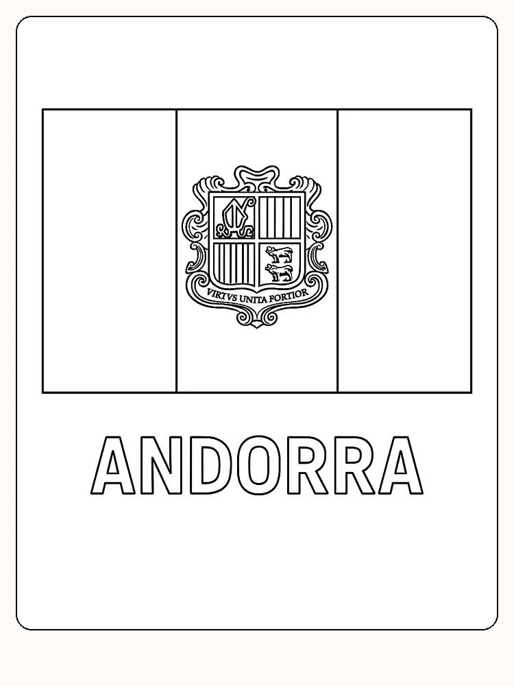 Andorranische Flagge mit vertikalen Streifen in Blau, Gelb und Rot