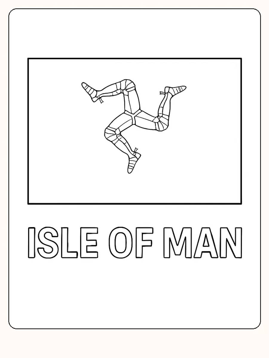 Isle of Mans flagga med triskelionsymbolen, redo för måla