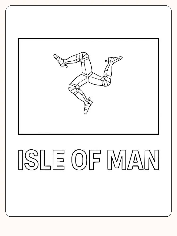 Isle of Mans flagga med triskelionsymbolen, redo för måla
