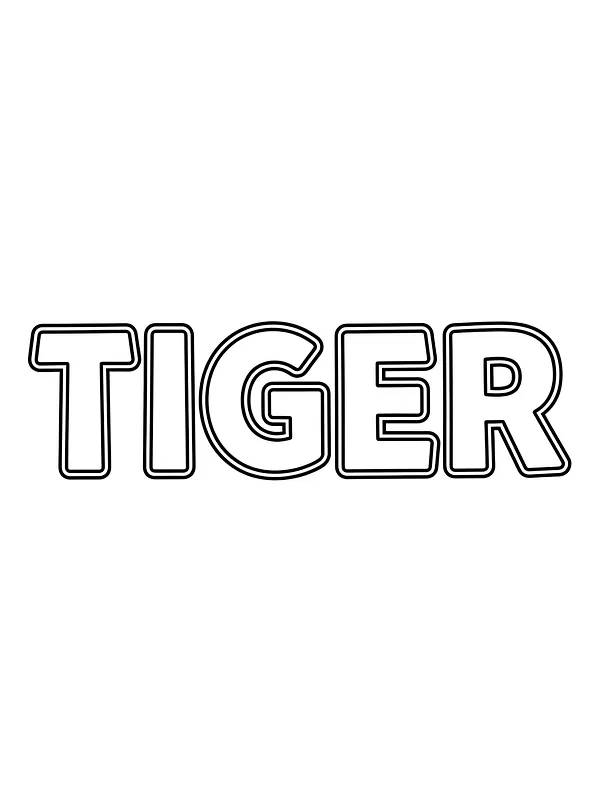 Ordet TIGER i blokbogstaver, underkategori