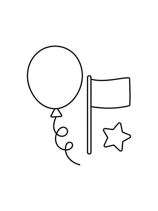 Ballon et drapeau pour la fête nationale du 17 mai