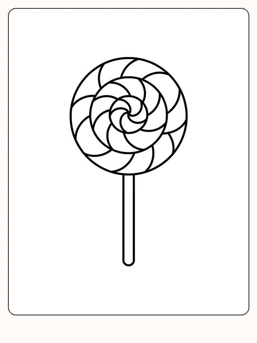 Fargeleggingstegning av kjærlighet på pinne med spiraldesign, klar for utskrift