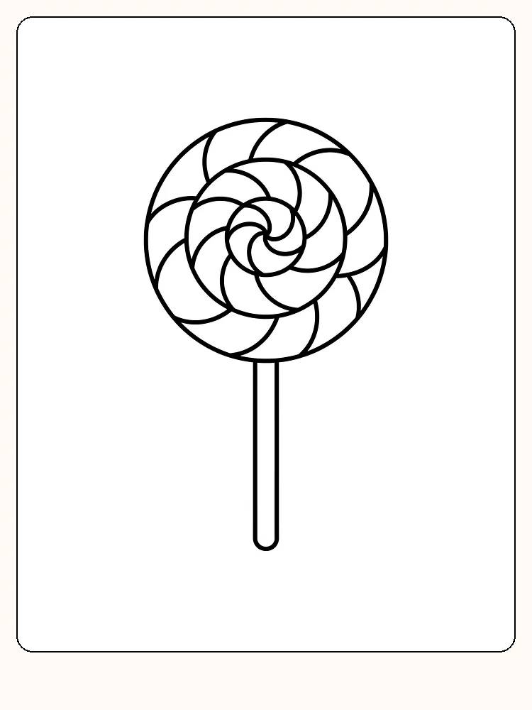 Fargeleggingstegning av kjærlighet på pinne med spiraldesign, klar for utskrift