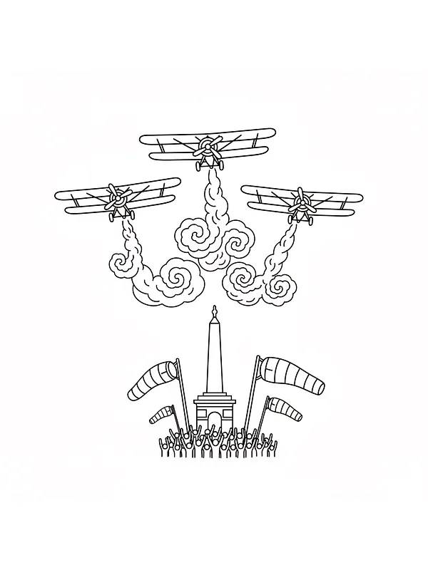 Flyguppvisning med monument, underkategori