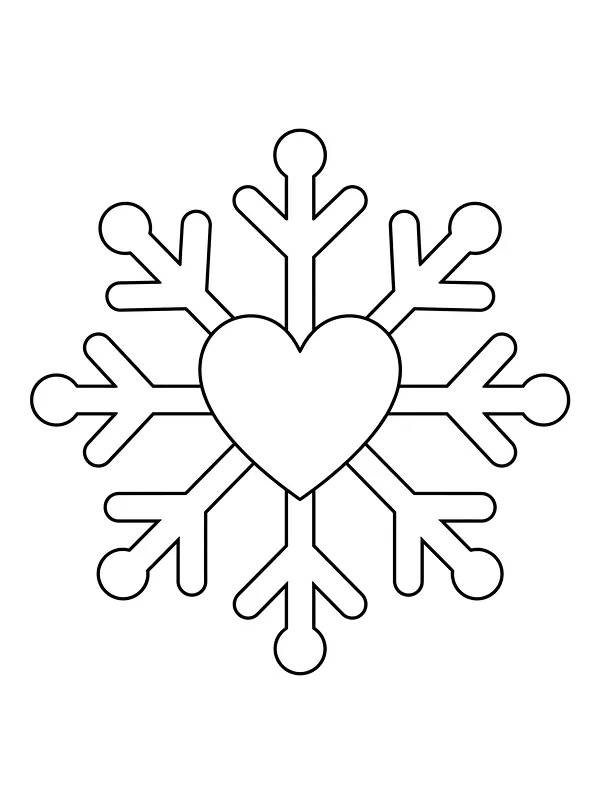 Flocon de neige avec un cœur et six bras