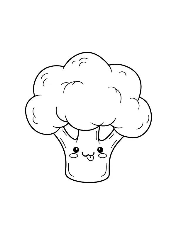 Kawaii-broccoli med ansigt