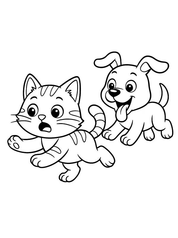 Katt og hund som leker, underkategori