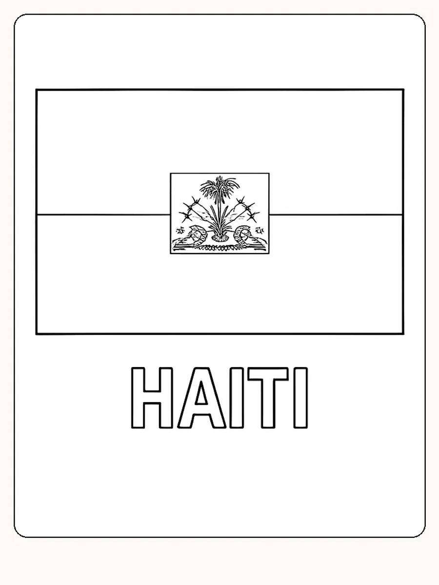Das Flagge von Haiti mit blauem und rotem Hintergrund, bereit zum Ausmalen.