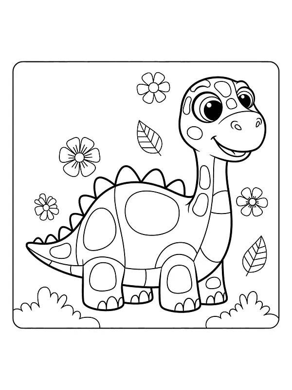 Glad dinosaur omgitt av blomster, underkategori