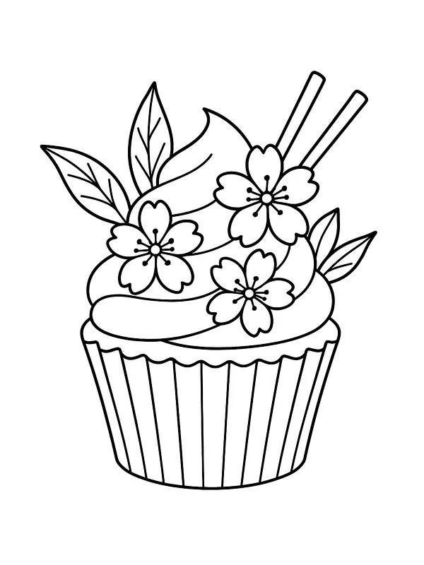 Muffins med blomsterdekor