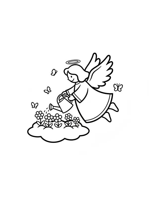 Engel vanner blomster på sky, underkategori