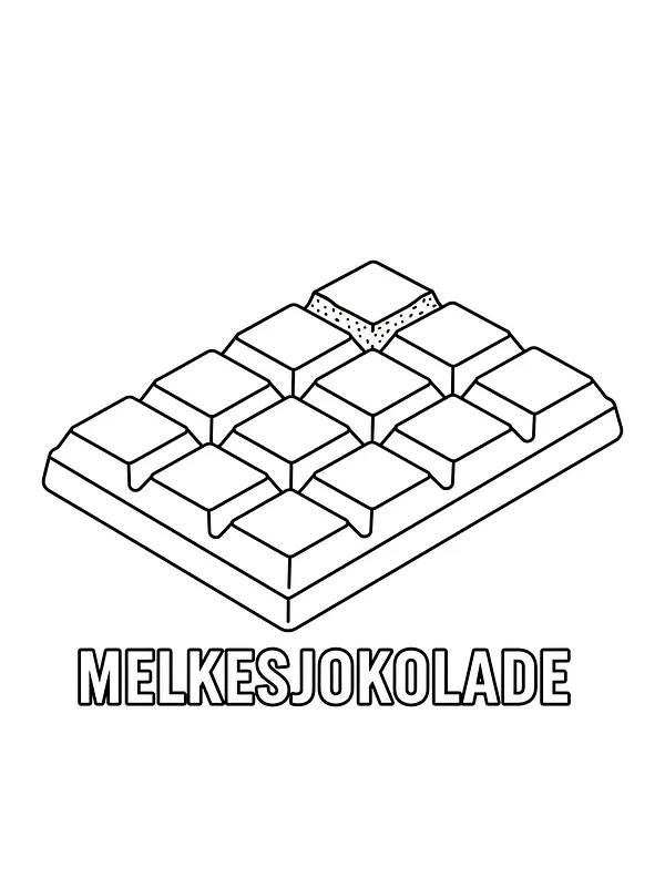 Melkesjokoladebit klar for fargelegging