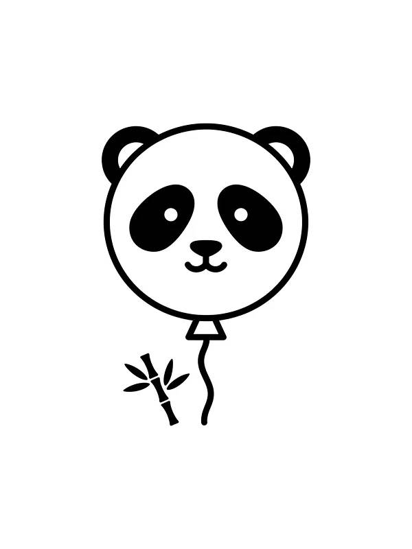 Pandaballon med bambus