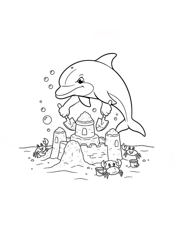 Delfin og sandslot