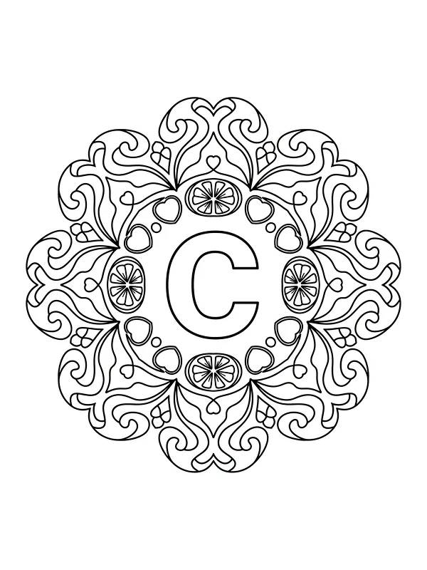 Mandala med bokstav C, underkategori