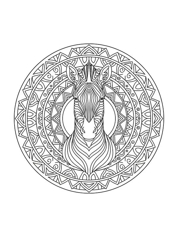 Sebra i geometrisk mandala