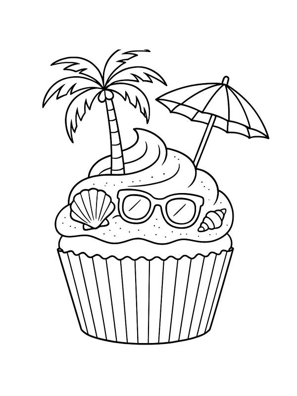 Muffins med sommerstrandtema