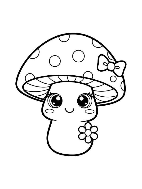 Kawaii-svamp med sløjfe