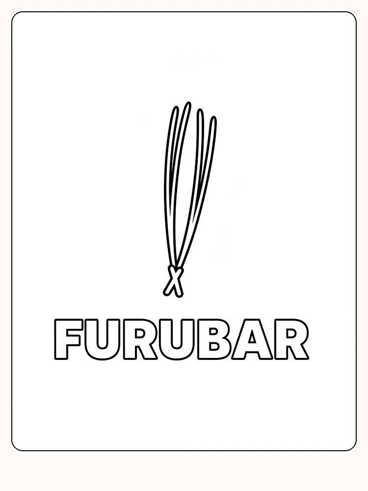 Fargeleggingsbilde av enkelt furubar med tekst under, klar for utskrift