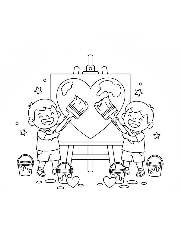 Barn maler stort hjerte, underkategori