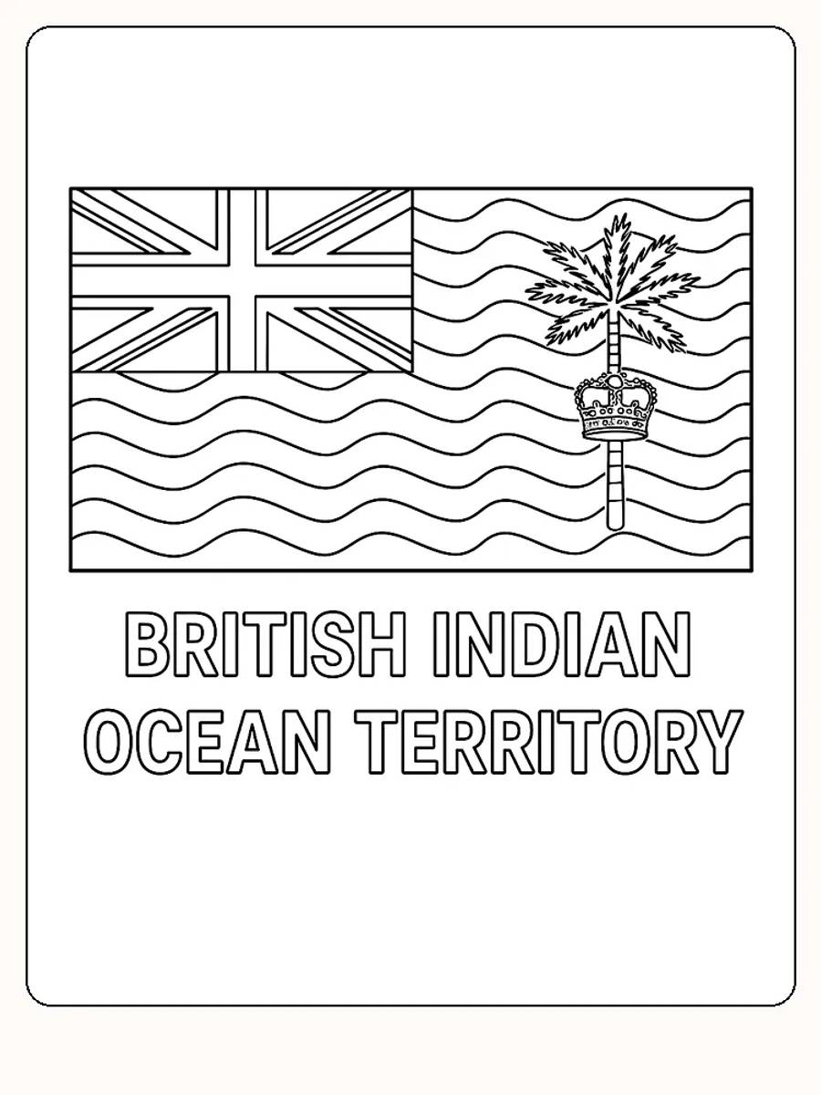 Flagge des Britischen Territoriums im Indischen Ozean mit Union Jack und Palme