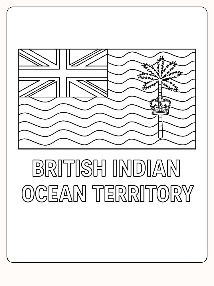 Flagga för Brittiska territoriet i Indiska oceanen med Union Jack och palm