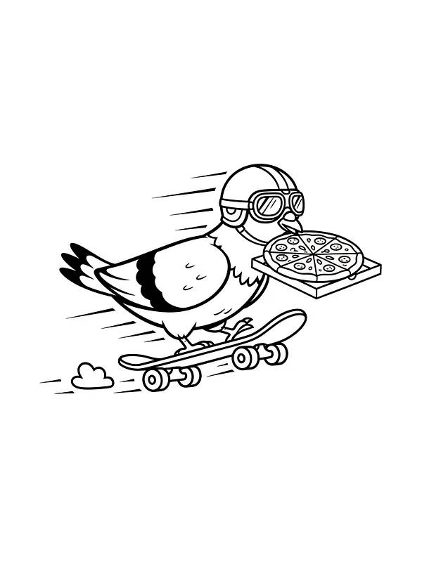 Due med pizza på skateboard, underkategori