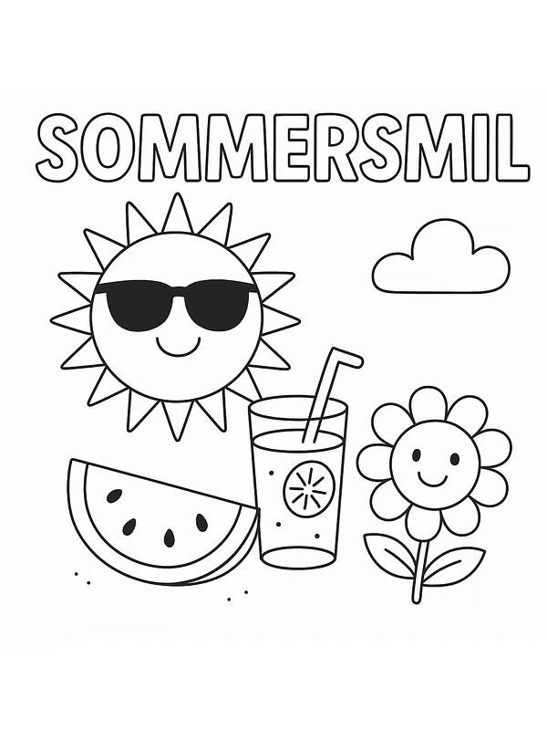 Sol med briller og sommermotiv, underkategori