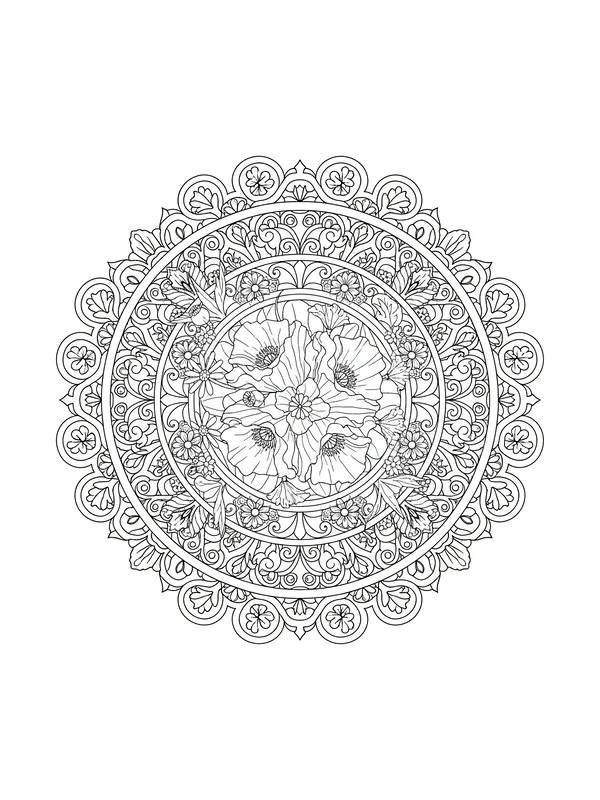 Blumenmandala mit filigranen Details, Unterkategorie