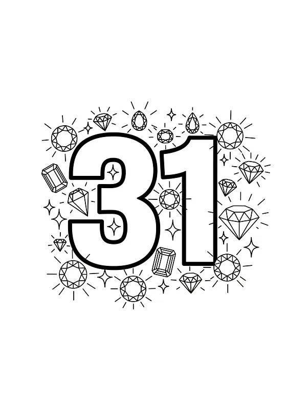 German translation:
Zahl 31 mit Diamanten, Unterkategorie