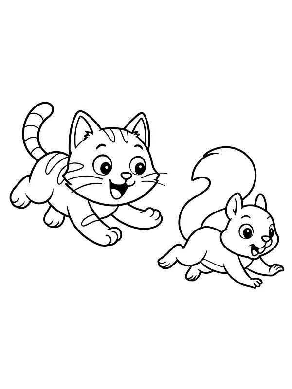 Katt og ekorn leker, underkategori
