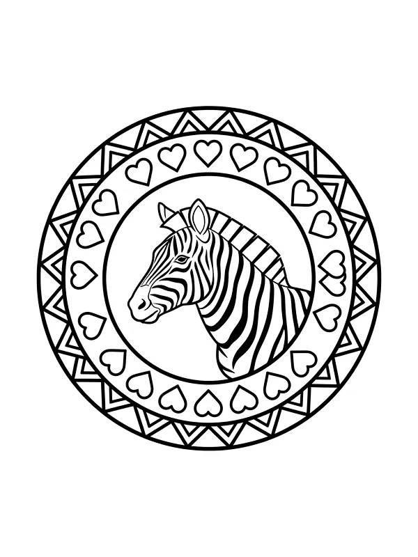 Zebra i mandala mønster