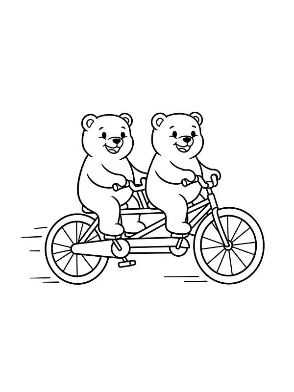 To bamser på tandemsykkel