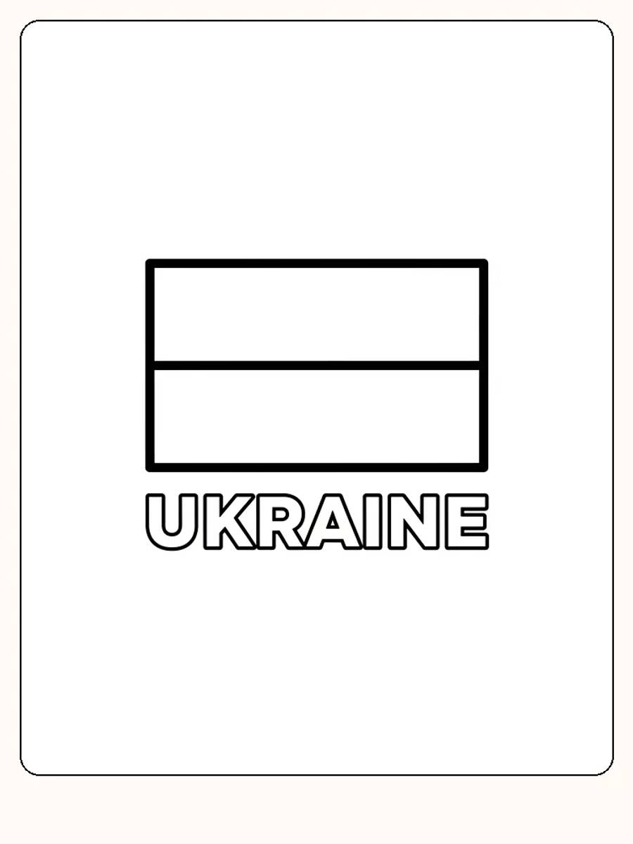Ukrainische Flagge in Blau und Gelb, bereit zum Ausmalen