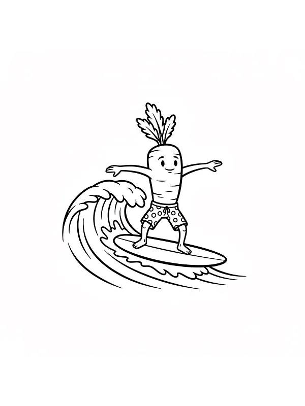 Gulerod på surfbræt