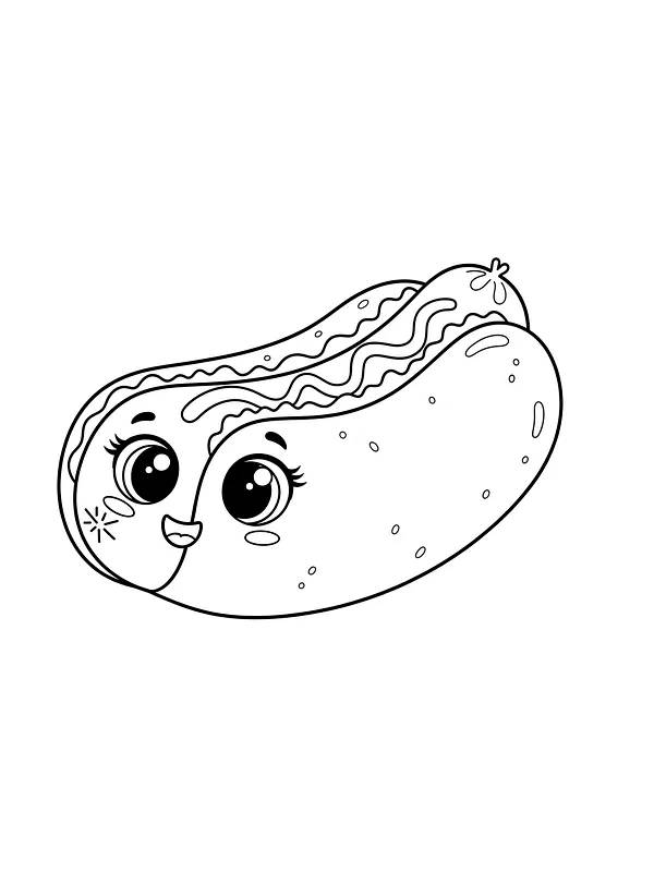 Smilende hotdog med store øjne