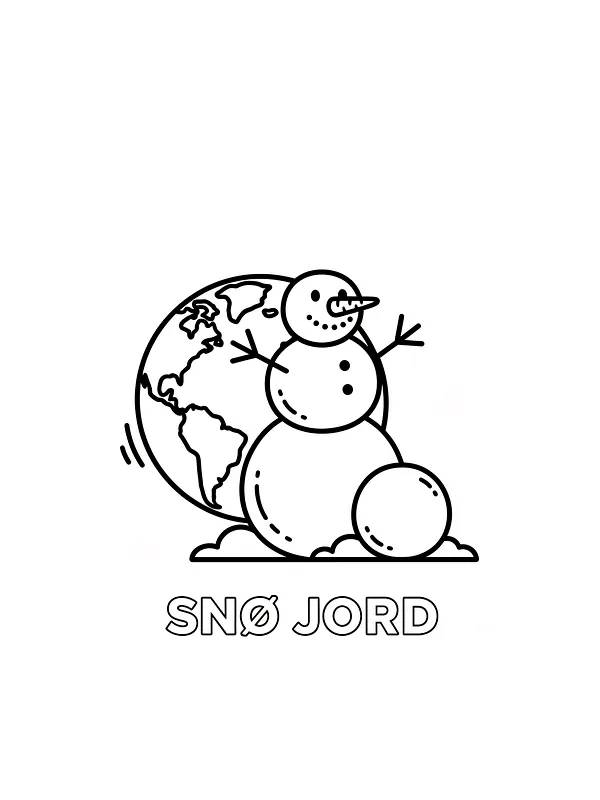 Snemand foran jordklode