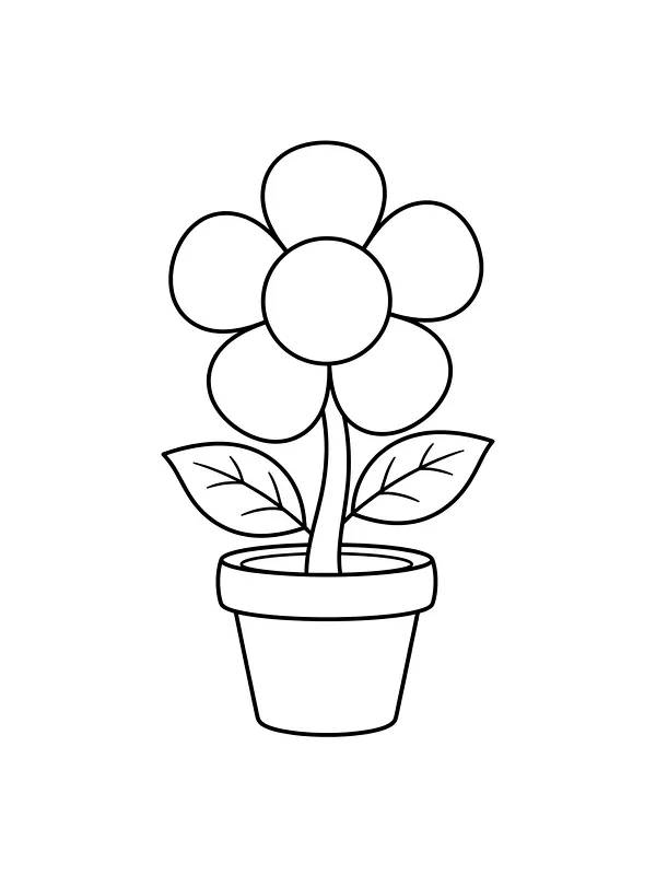 Blomst i liten blomsterpotte